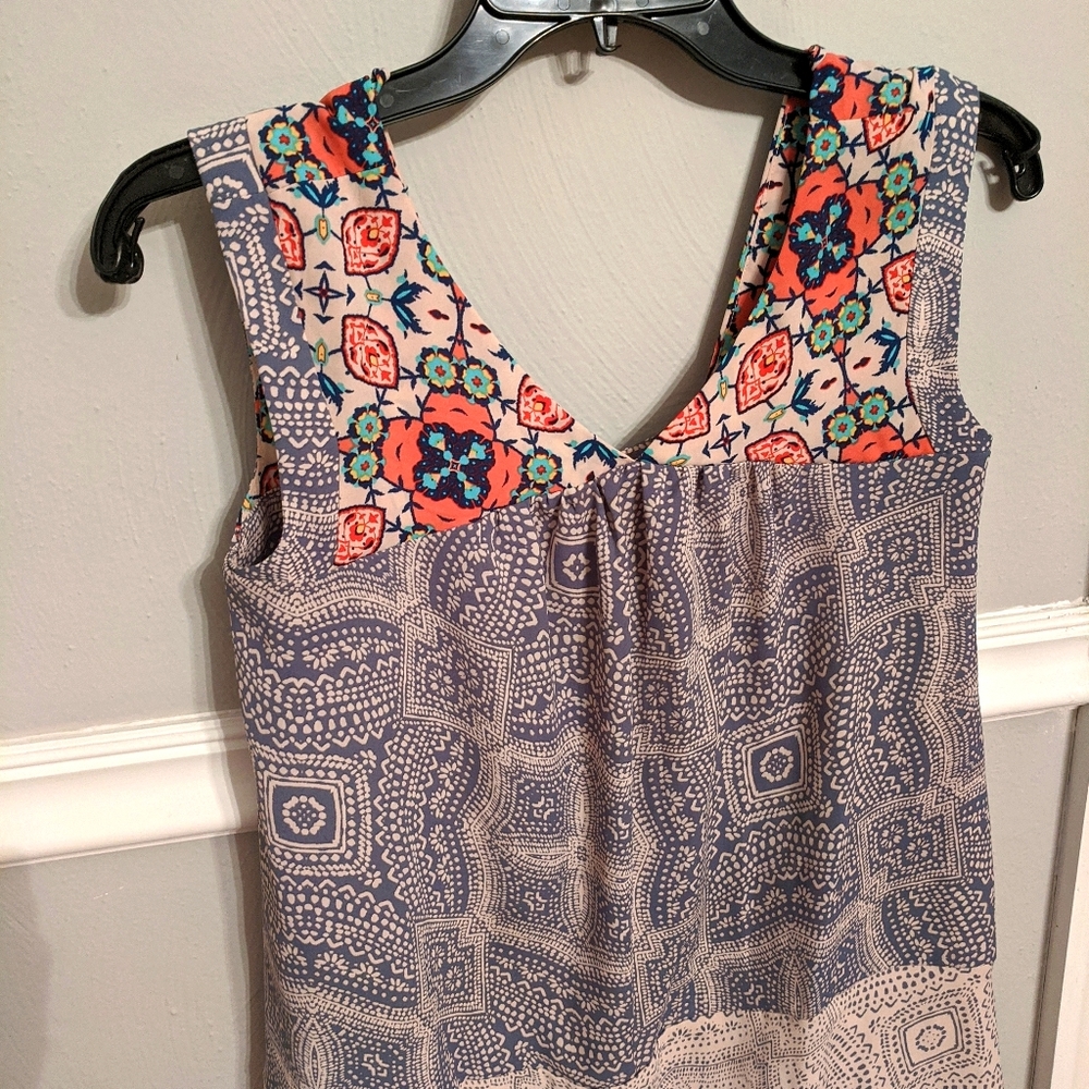 XS | Boho Pattern Fringe Tank